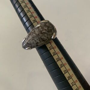 Artisan Silver Ring with Marbled Brown Stone